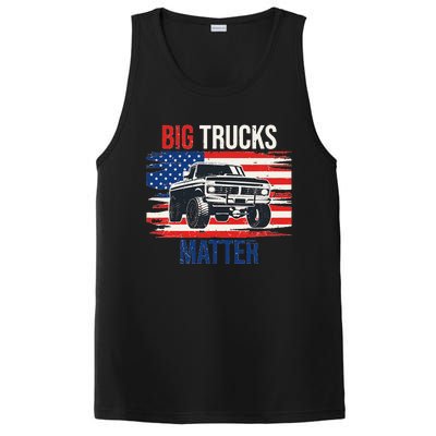 Funny Big Trucks Matter Love Lifted Truck American Flag PosiCharge Competitor Tank