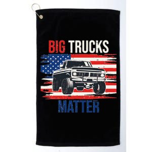 Funny Big Trucks Matter Love Lifted Truck American Flag Platinum Collection Golf Towel