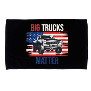 Funny Big Trucks Matter Love Lifted Truck American Flag Microfiber Hand Towel