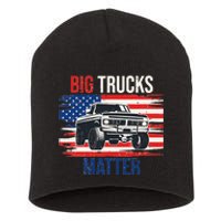 Funny Big Trucks Matter Love Lifted Truck American Flag Short Acrylic Beanie