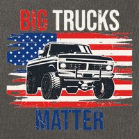 Funny Big Trucks Matter Love Lifted Truck American Flag Cotton Canvas Backpack