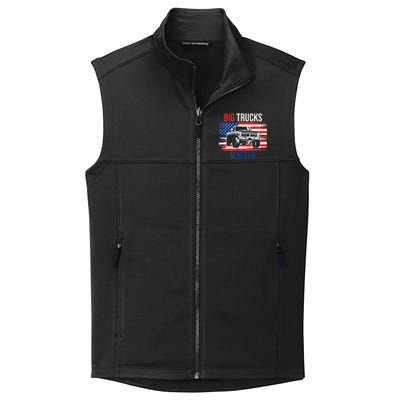 Funny Big Trucks Matter Love Lifted Truck American Flag Collective Smooth Fleece Vest