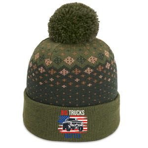 Funny Big Trucks Matter Love Lifted Truck American Flag The Baniff Cuffed Pom Beanie