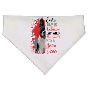 Funny Boston Terrier Mom Happy Valentines Day Party Heart Gift USA-Made Doggie Bandana