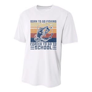 Funny Born To Go Fishing Bass Fish Fisherman Youth Performance Sprint T-Shirt