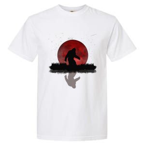 Funny Bigfoot Tee Scary Horror Halloween Blood Moon Garment-Dyed Heavyweight T-Shirt