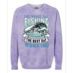 Fishing Better Than Working Colorblast Crewneck Sweatshirt