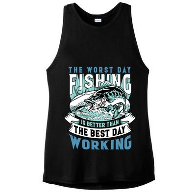 Fishing Better Than Working Ladies PosiCharge Tri-Blend Wicking Tank