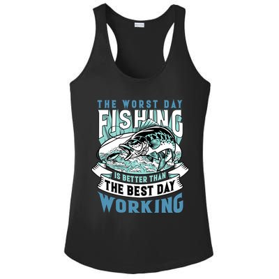 Fishing Better Than Working Ladies PosiCharge Competitor Racerback Tank