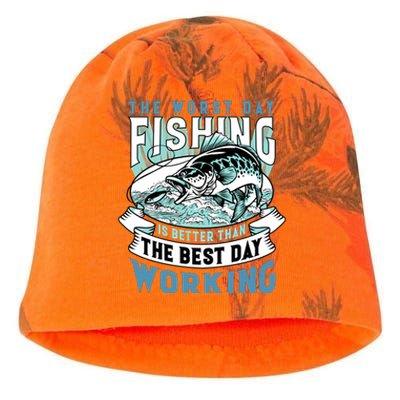 Fishing Better Than Working Kati - Camo Knit Beanie