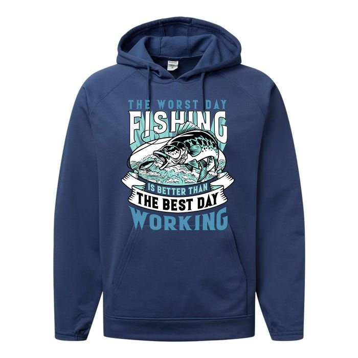 Fishing Better Than Working Performance Fleece Hoodie