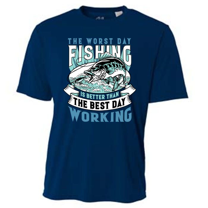 Fishing Better Than Working Cooling Performance Crew T-Shirt