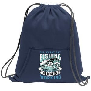 Fishing Better Than Working Sweatshirt Cinch Pack Bag