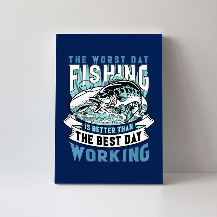 Fishing Better Than Working Canvas