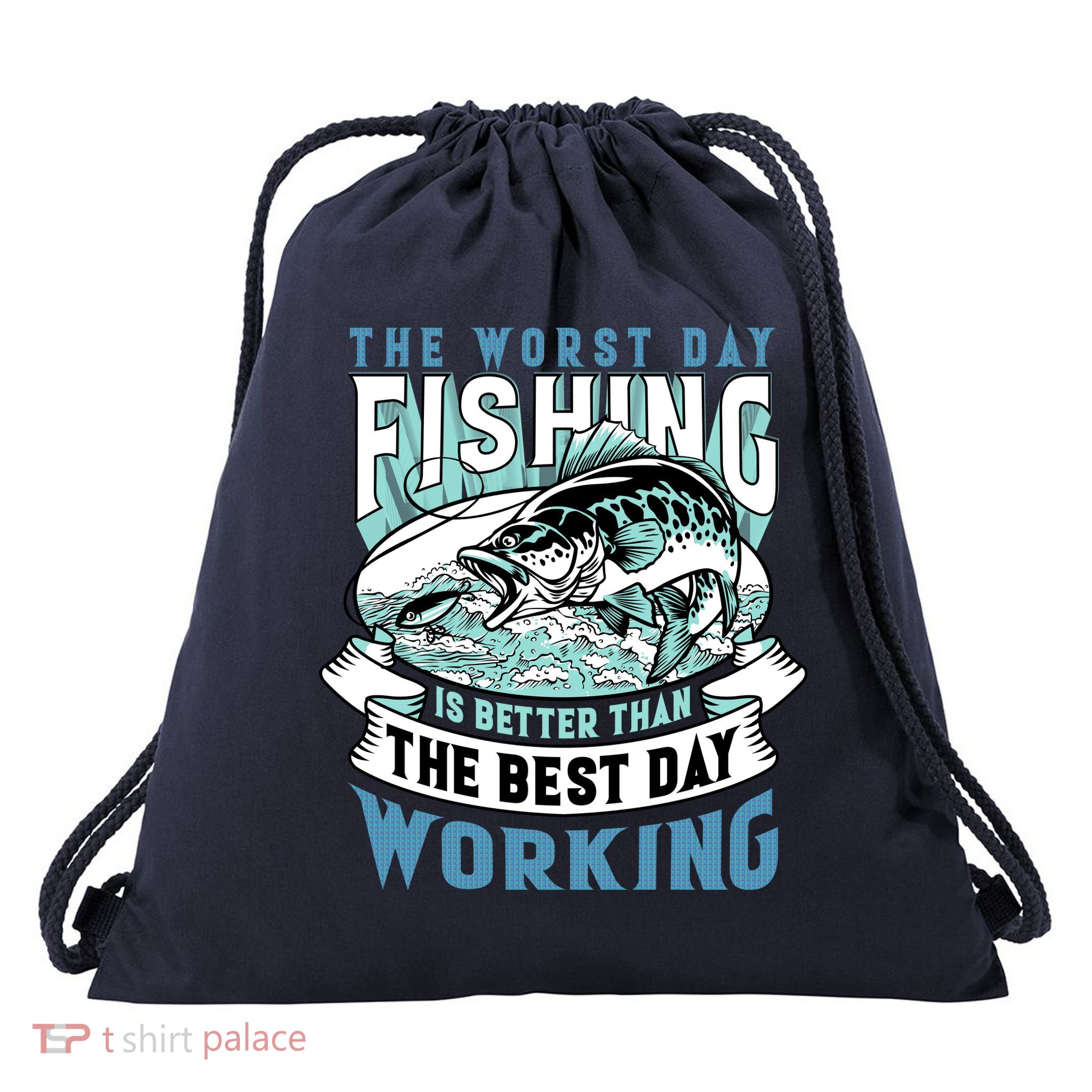 Fishing Better Than Working Drawstring Bag