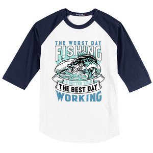 Fishing Better Than Working Baseball Sleeve Shirt