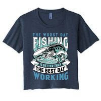 Fishing Better Than Working Women's Crop Top Tee