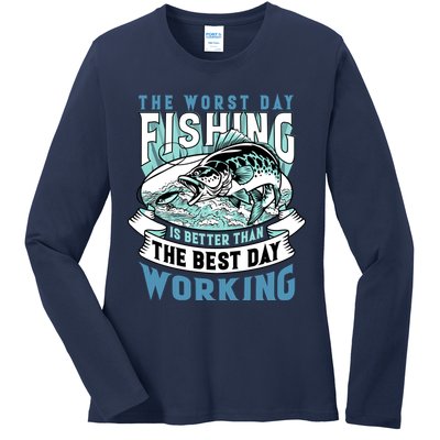 Fishing Better Than Working Ladies Long Sleeve Shirt