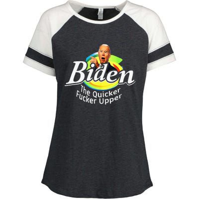 Funny Biden The Quicker F'er Upper Enza Ladies Jersey Colorblock Tee