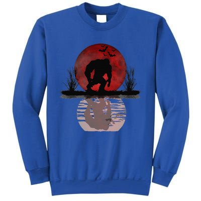 Funny Bigfoot Tee Scary Horror Halloween Full Moon Gift Tall Sweatshirt