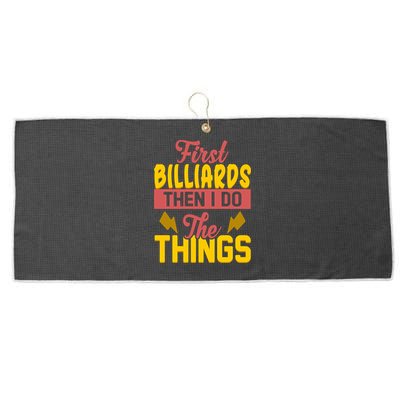 First Billiards Then I Do Thing Billiards Dad Gift For Father's Day Large Microfiber Waffle Golf Towel