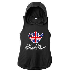 Funny British Tea Gift Uk Teapot Union Jack Flag Tea Pun Gift Ladies PosiCharge Tri-Blend Wicking Draft Hoodie Tank