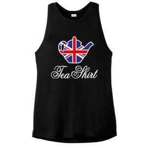 Funny British Tea Gift Uk Teapot Union Jack Flag Tea Pun Gift Ladies PosiCharge Tri-Blend Wicking Tank