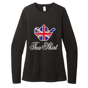 Funny British Tea Gift Uk Teapot Union Jack Flag Tea Pun Gift Womens CVC Long Sleeve Shirt