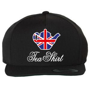 Funny British Tea Gift Uk Teapot Union Jack Flag Tea Pun Gift Wool Snapback Cap