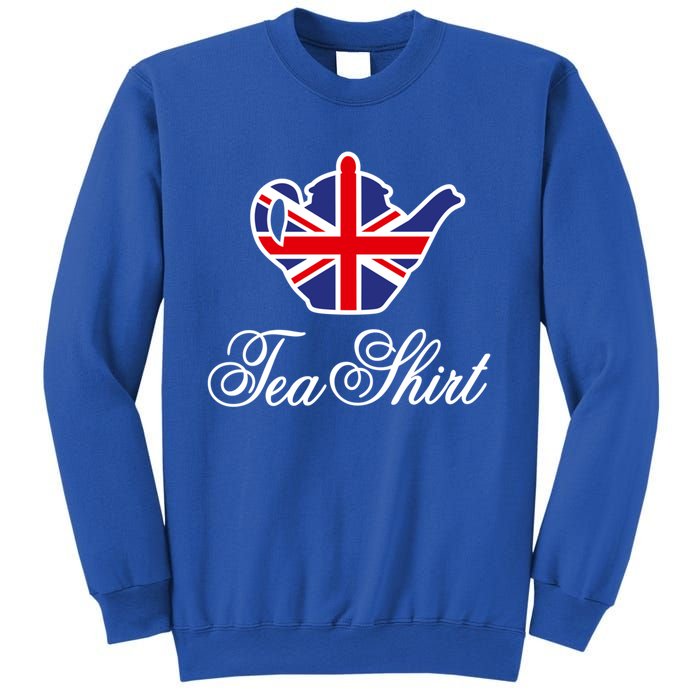 Funny British Tea Gift Uk Teapot Union Jack Flag Tea Pun Gift Sweatshirt