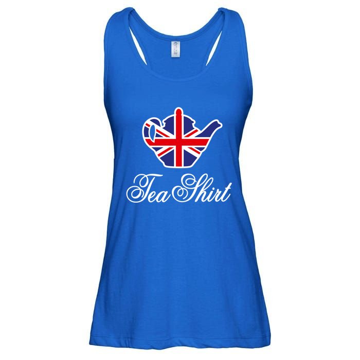 Funny British Tea Gift Uk Teapot Union Jack Flag Tea Pun Gift Ladies Essential Flowy Tank