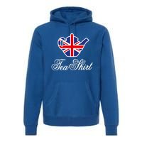 Funny British Tea Gift Uk Teapot Union Jack Flag Tea Pun Gift Premium Hoodie