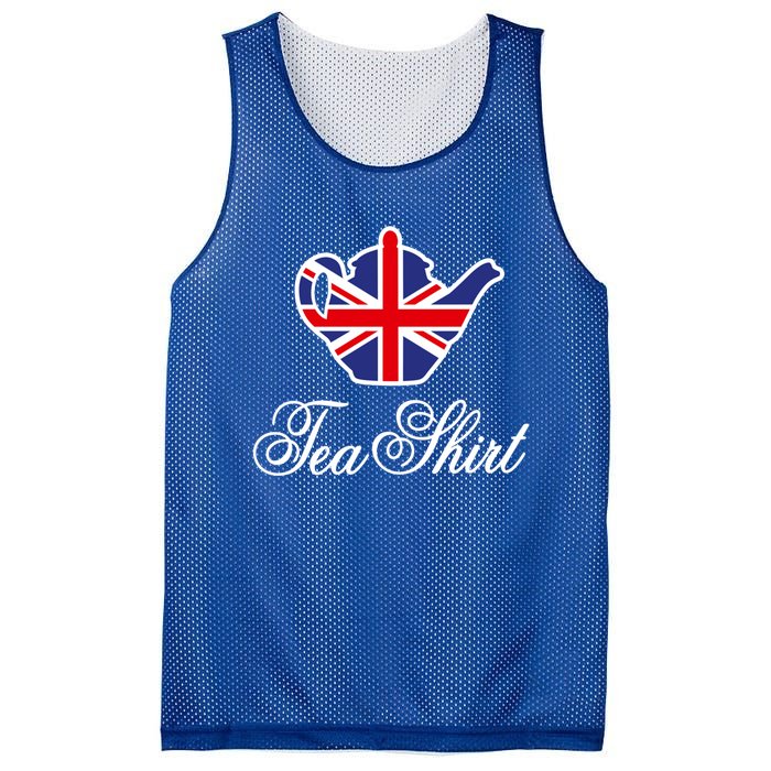 Funny British Tea Gift Uk Teapot Union Jack Flag Tea Pun Gift Mesh Reversible Basketball Jersey Tank