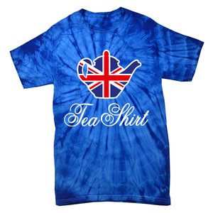 Funny British Tea Gift Uk Teapot Union Jack Flag Tea Pun Gift Tie-Dye T-Shirt