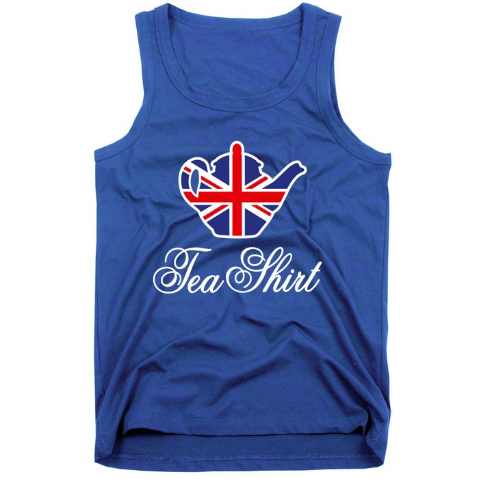 Funny British Tea Gift Uk Teapot Union Jack Flag Tea Pun Gift Tank Top