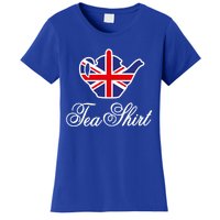 Funny British Tea Gift Uk Teapot Union Jack Flag Tea Pun Gift Women's T-Shirt