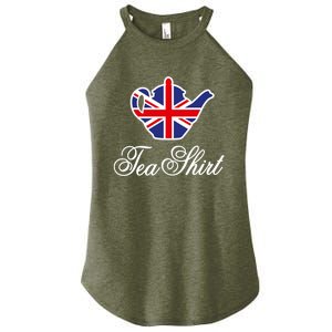 Funny British Tea Gift Uk Teapot Union Jack Flag Tea Pun Gift Women's Perfect Tri Rocker Tank