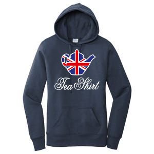 Funny British Tea Gift Uk Teapot Union Jack Flag Tea Pun Gift Women's Pullover Hoodie