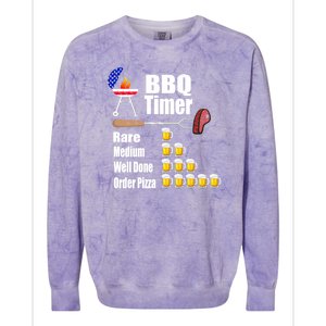 Funny Bbq Timer Barbecue Grill Grilling Gift Colorblast Crewneck Sweatshirt