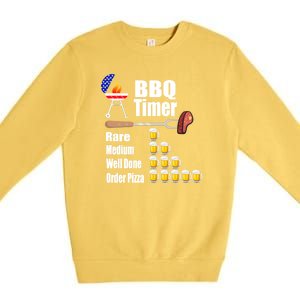 Funny Bbq Timer Barbecue Grill Grilling Gift Premium Crewneck Sweatshirt