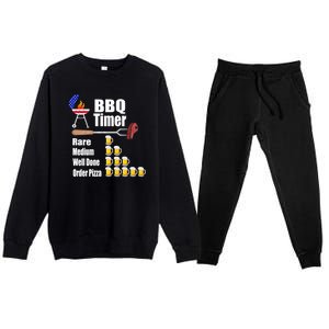 Funny Bbq Timer Barbecue Grill Grilling Gift Premium Crewneck Sweatsuit Set