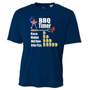 Funny Bbq Timer Barbecue Grill Grilling Gift Cooling Performance Crew T-Shirt