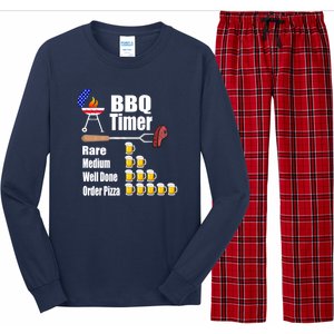 Funny Bbq Timer Barbecue Grill Grilling Gift Long Sleeve Pajama Set