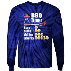 Funny Bbq Timer Barbecue Grill Grilling Gift Tie-Dye Long Sleeve Shirt