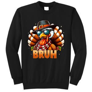 Funny Bruh Turkey Pilgrim Hat Thanksgiving Sweatshirt