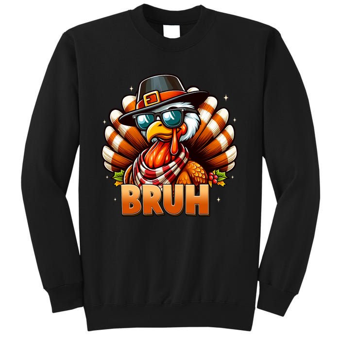 Funny Bruh Turkey Pilgrim Hat Thanksgiving Sweatshirt