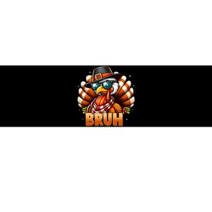 Funny Bruh Turkey Pilgrim Hat Thanksgiving Bumper Sticker