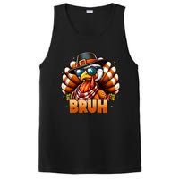 Funny Bruh Turkey Pilgrim Hat Thanksgiving PosiCharge Competitor Tank