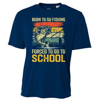 Funny Born To Go Fishing Bass Fish Fisherman Cooling Performance Crew T-Shirt