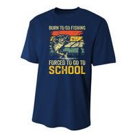 Funny Born To Go Fishing Bass Fish Fisherman Youth Performance Sprint T-Shirt